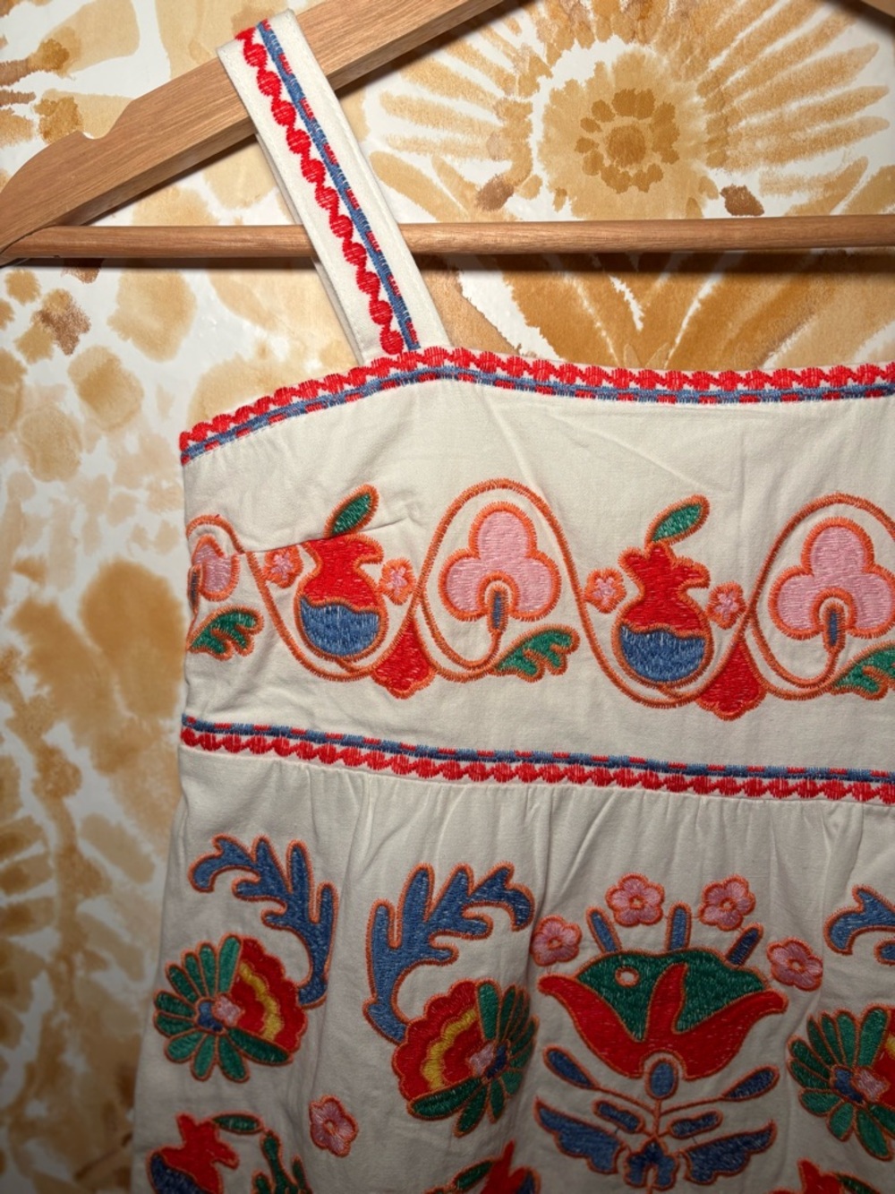 Boutique Embroidered Sundress | Colorful Boho Resort Mini Dress 7/8 - Picture 6 of 8